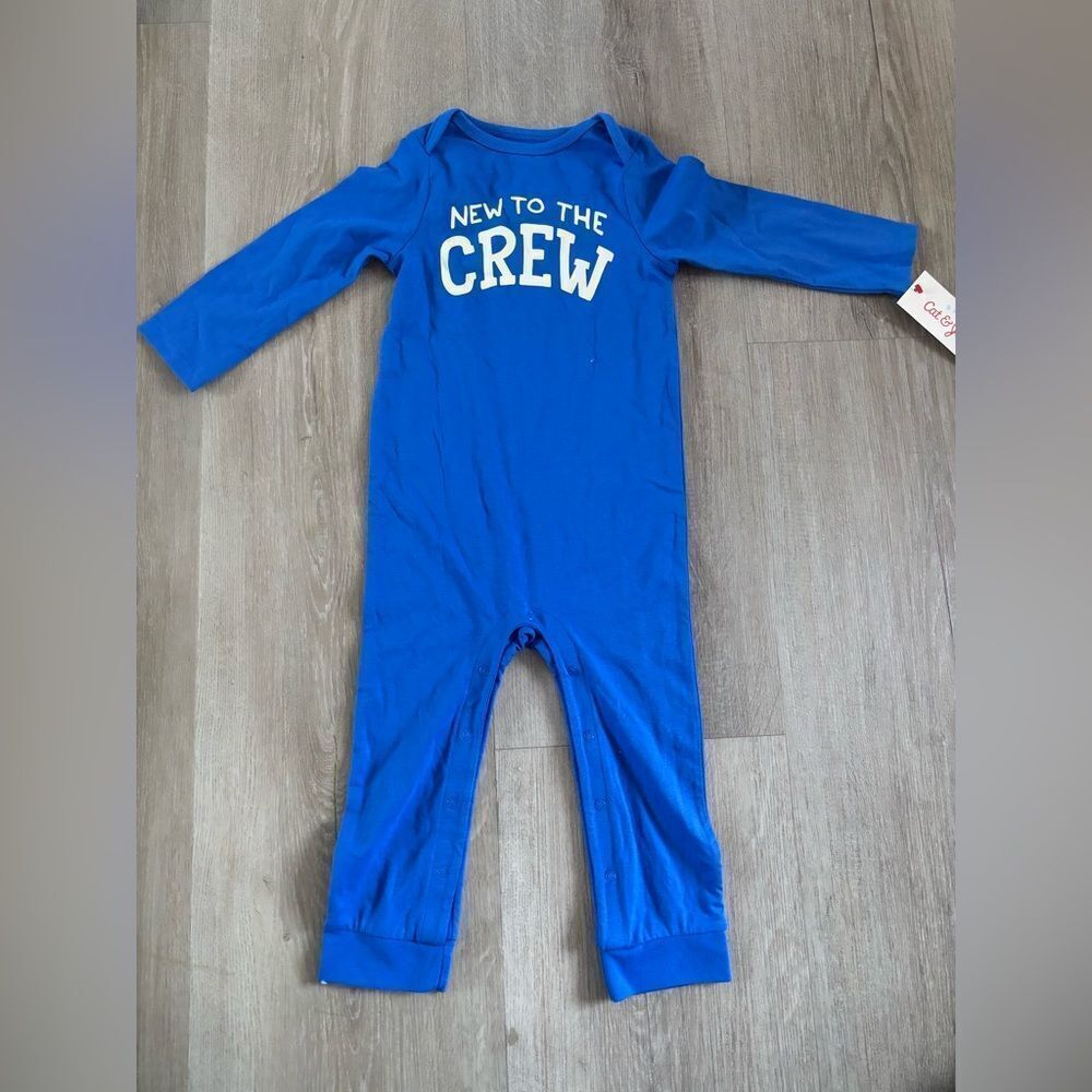 Cat & Jack  Kids One Piece  “New to the crew” graphic onesie